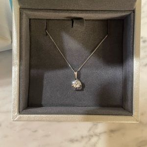 Ann Louise White Gold 14K 0.1 Carat Diamond Necklace